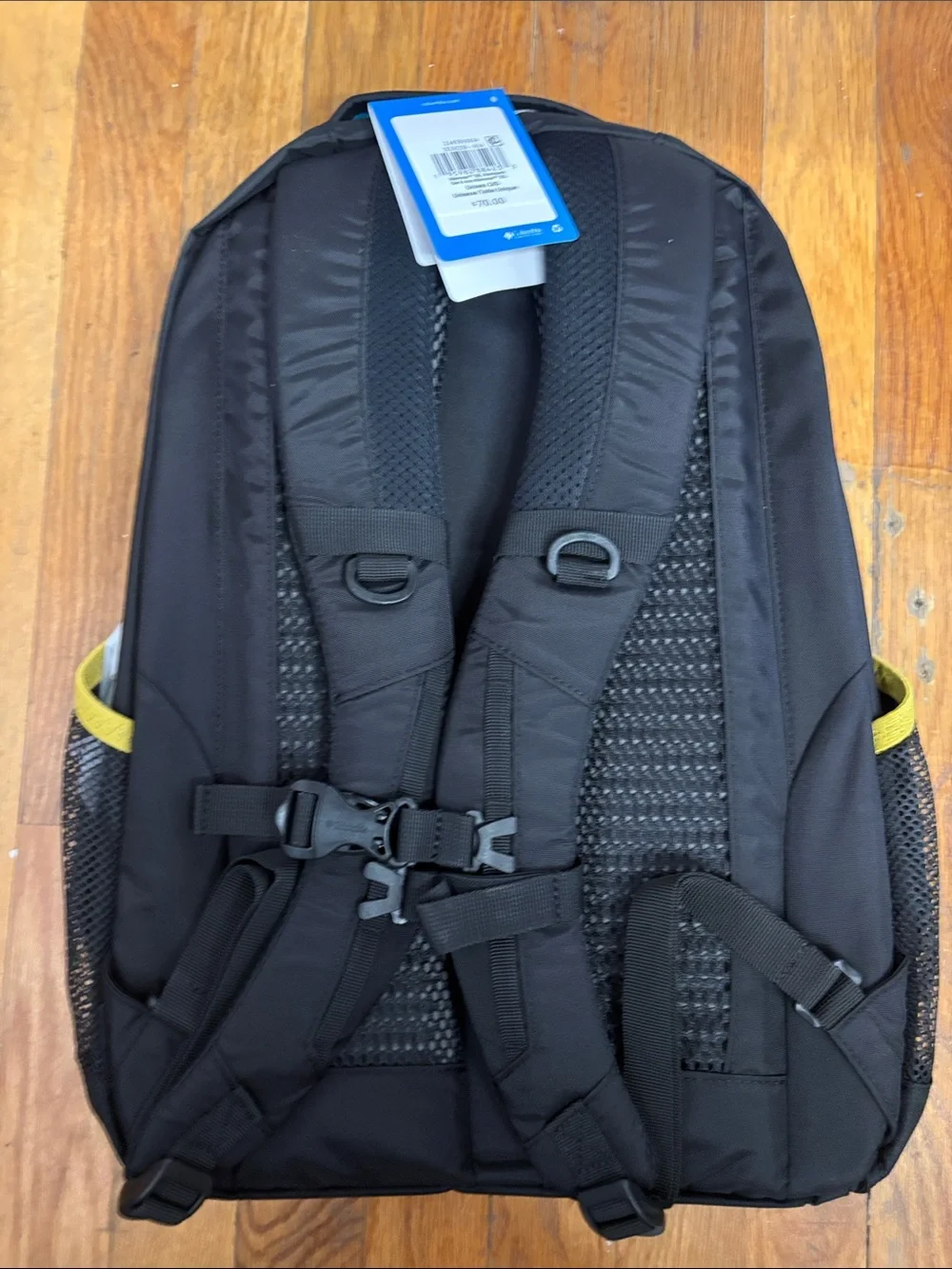 Columbia Black Backpack with Blue and Yellow Accents